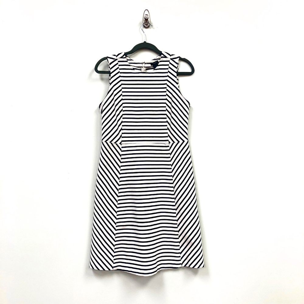 Ann Taylor Black and White Stripped Dress